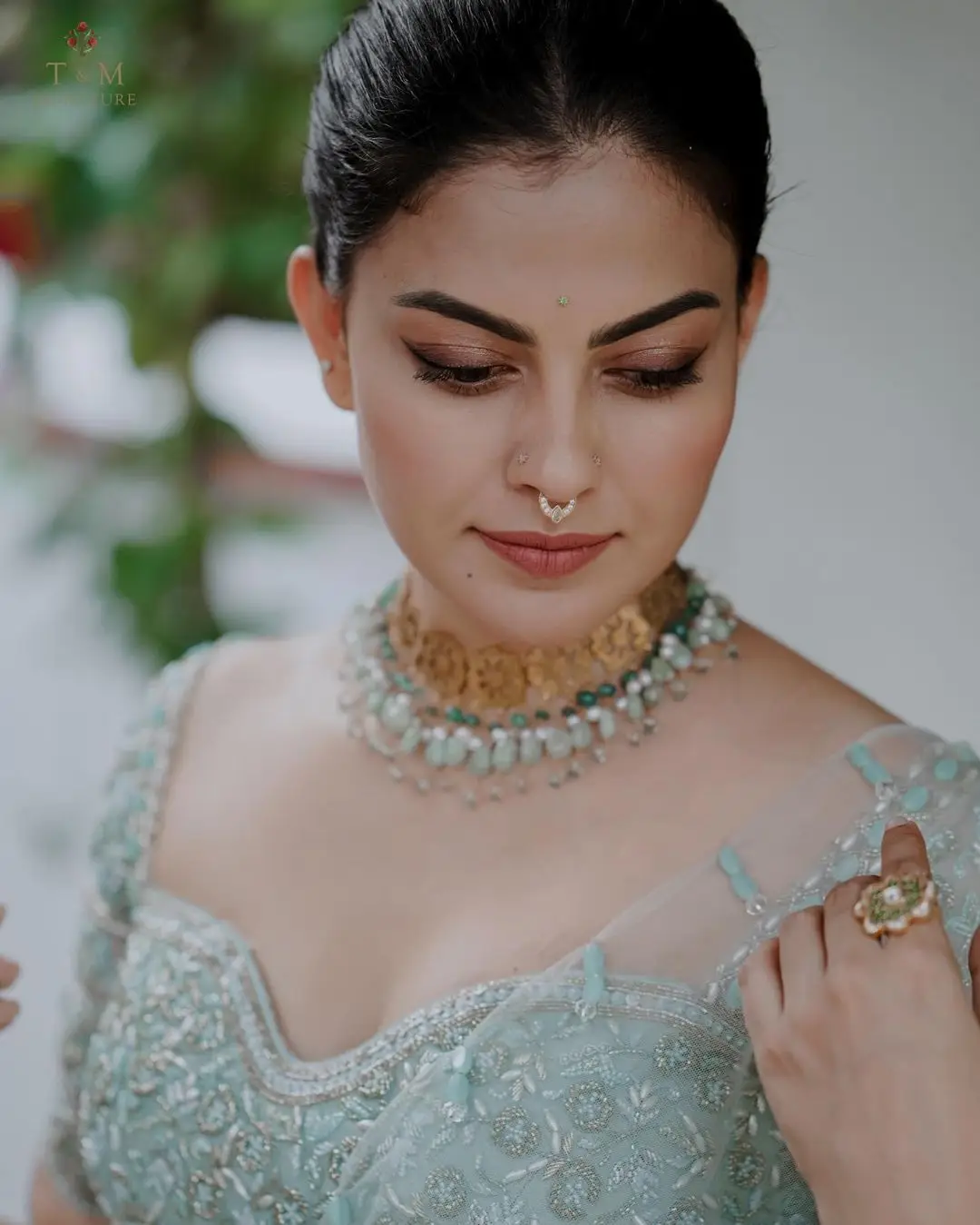 Anusree Nair In South Indian Traditional Green Lehenga Choli